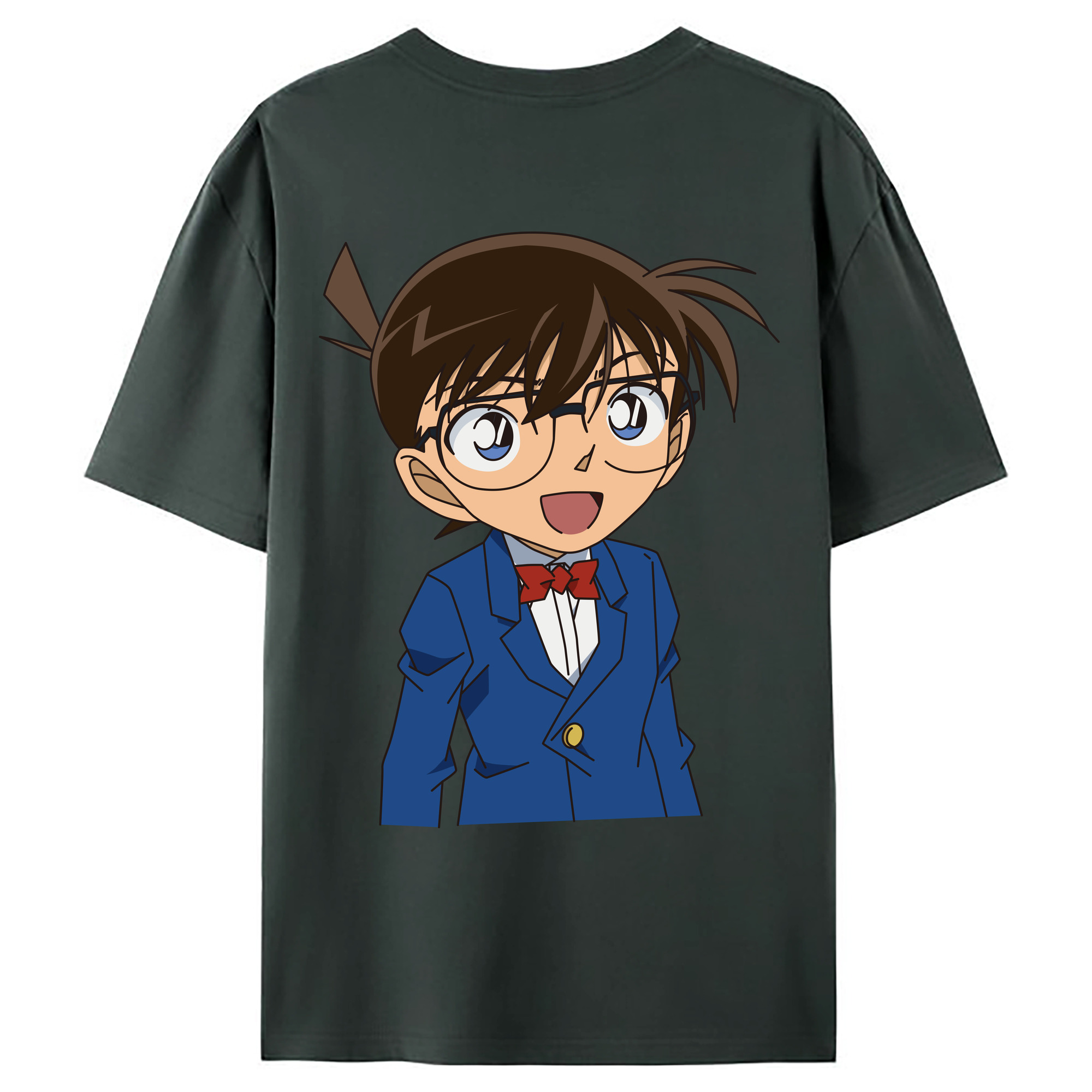 （画像用） 名探偵コナン 江戸川 コナン Detective Conan Conan Edogawa 綿100％ メンズ半袖Tシャツ（バックプリント） 通気性